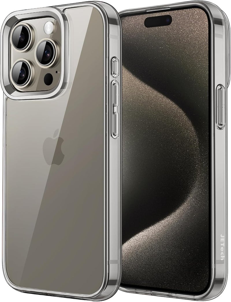 جي تيك جراب لهاتف iPhone 15 Pro مقاس 6.1 بوصة، غطاء ممتص للصدمات مقاوم للصدمات غير قابل للاصفرار، ظهر شفاف مضاد للخدش من التيتانيوم الطبيعي - Image 1