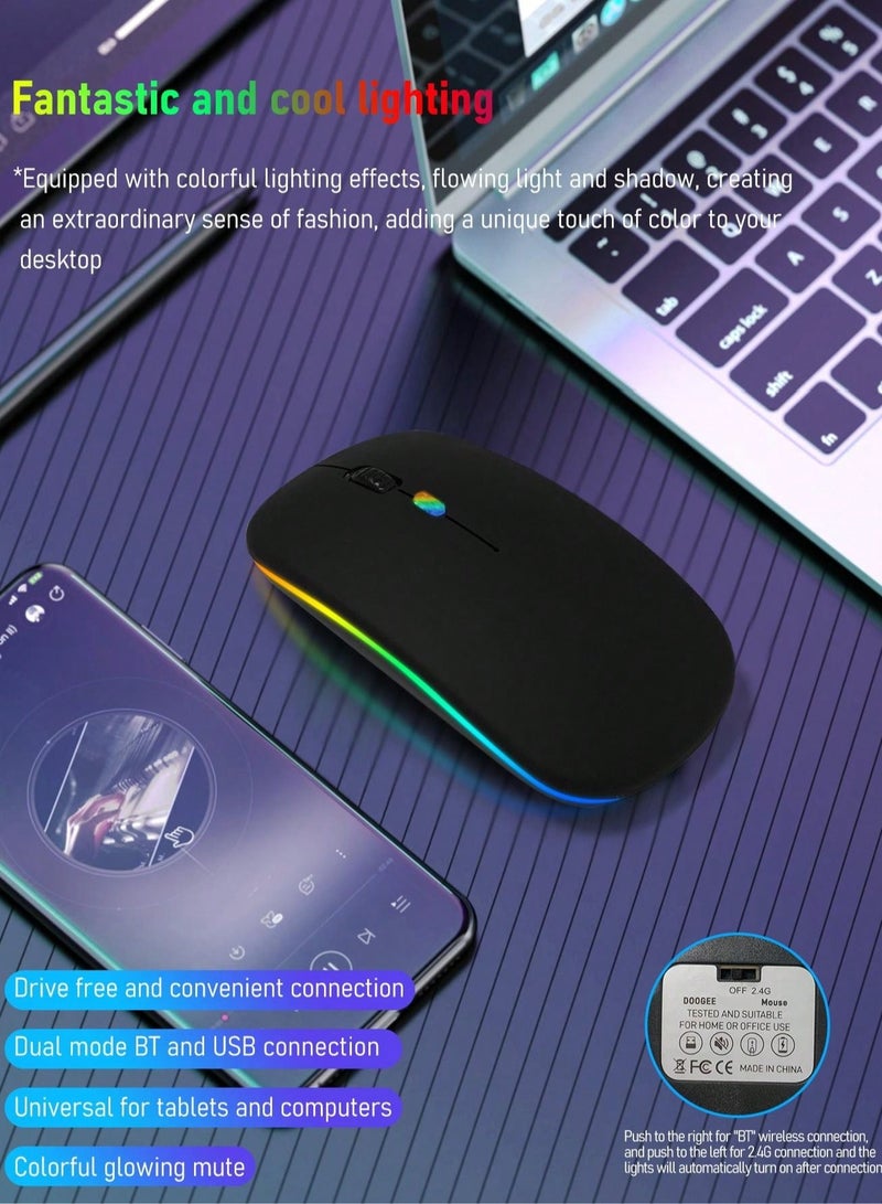 Fantasy Dual-Mode Wireless Mouse with RGB Lighting, Ergonomic Design, Silent Clicks, 30-Day Battery Life, Ideal for Gaming, Office, and Creative Work - Image 4