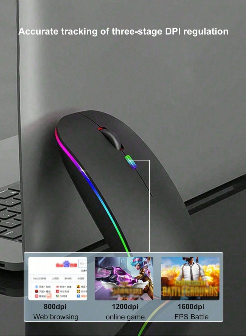 Fantasy Dual-Mode Wireless Mouse with RGB Lighting, Ergonomic Design, Silent Clicks, 30-Day Battery Life, Ideal for Gaming, Office, and Creative Work - Image 5