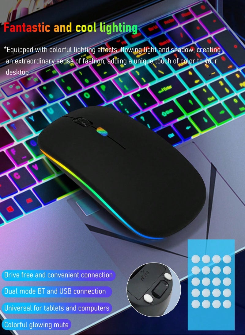 Fantasy Dual-Mode Wireless Mouse with RGB Lighting, Ergonomic Design, Silent Clicks, 30-Day Battery Life, Ideal for Gaming, Office, and Creative Work - Image 2