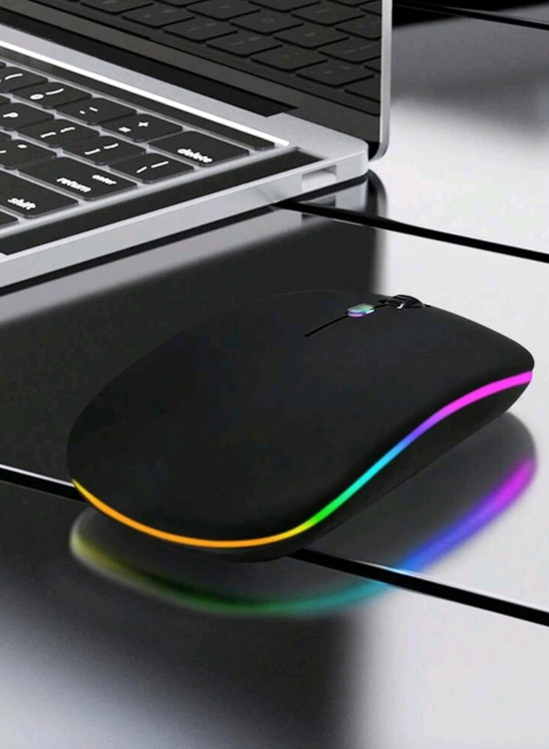 Fantasy Dual-Mode Wireless Mouse with RGB Lighting, Ergonomic Design, Silent Clicks, 30-Day Battery Life, Ideal for Gaming, Office, and Creative Work