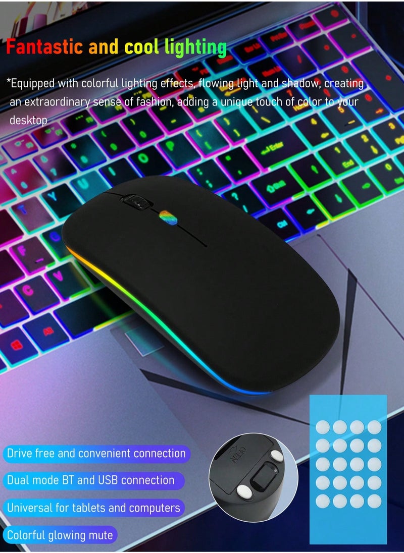 Generic - Fantasy Dual-Mode Wireless Mouse with RGB Lighting, Ergonomic Design, Silent Clicks, 30-Day Battery Life, Ideal for Gaming, Office, and Creative Work - Image 1