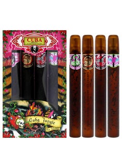 Cuba Cuba Original by Parfums Des Champs Jungle Collection 4-Piece Perfume Variety Gift Set - Includes Cuba Snake, Cuba Tiger, Cuba Zebra, and Cuba Heartbreaker - 1.17 Oz Perfume (EDP) Each  - Image 1