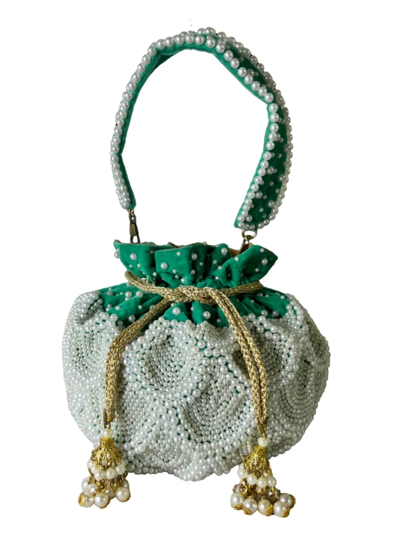 Harsha's Glam Clutches Round Shape Beaded Potli