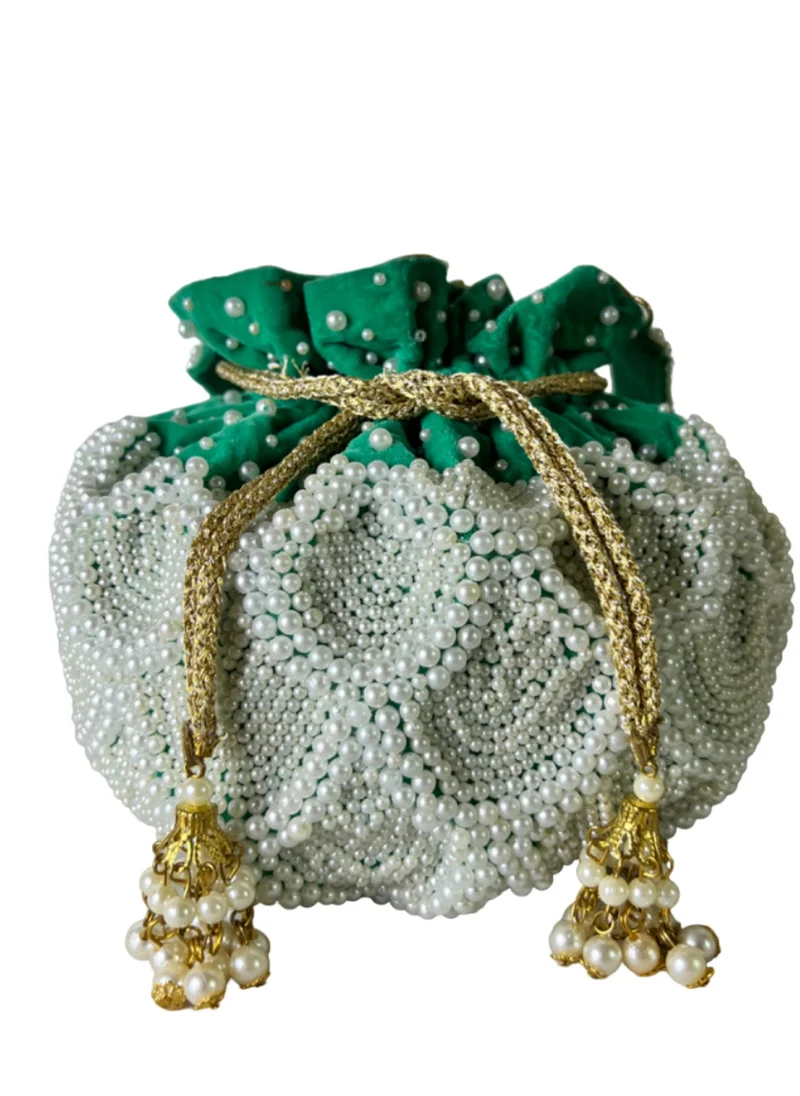 Harsha's Glam Clutches Round Shape Beaded Potli