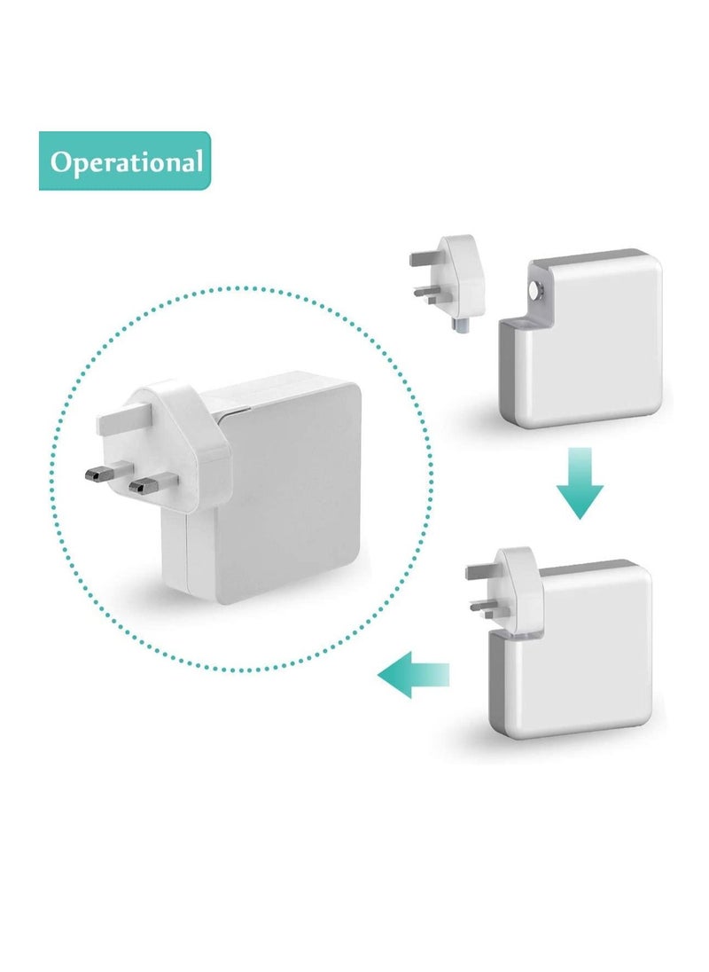 Ntech - NTECH 3-Pin UK Plug Duck head Power Adapter with Fuse Compatible with MacBook iPhone/iPod Charger, Mag-Safe and Mag-Safe 2 AC Power Adapter - Image 1