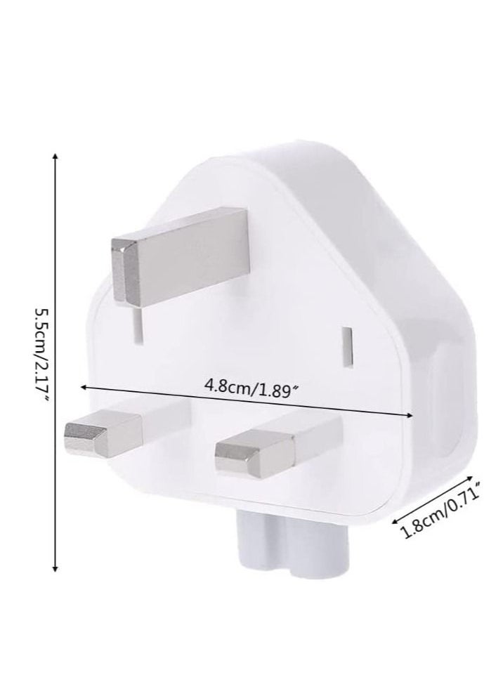 Ntech - NTECH 3-Pin UK Plug Duck head Power Adapter with Fuse Compatible with MacBook iPhone/iPod Charger, Mag-Safe and Mag-Safe 2 AC Power Adapter - Image 1