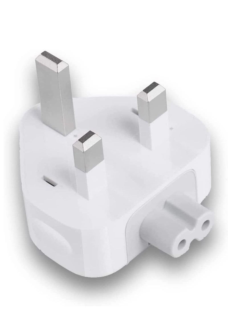 Ntech - NTECH 3-Pin UK Plug Duck head Power Adapter with Fuse Compatible with MacBook iPhone/iPod Charger, Mag-Safe and Mag-Safe 2 AC Power Adapter - Image 1