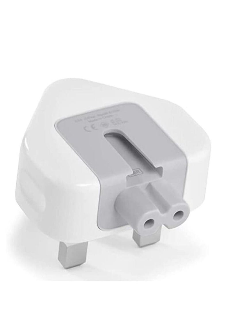 Ntech - NTECH 3-Pin UK Plug Duck head Power Adapter with Fuse Compatible with MacBook iPhone/iPod Charger, Mag-Safe and Mag-Safe 2 AC Power Adapter - Image 1