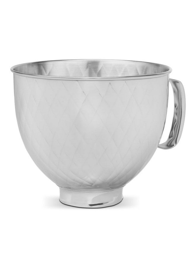 KitchenAid KitchenAid 5 Quart Stainless Steel Bowl for all KitchenAid 4.5-5 Quart Tilt-Head Stand Mixers KSM5SSBQB, Quilted Stainless  - Image 2
