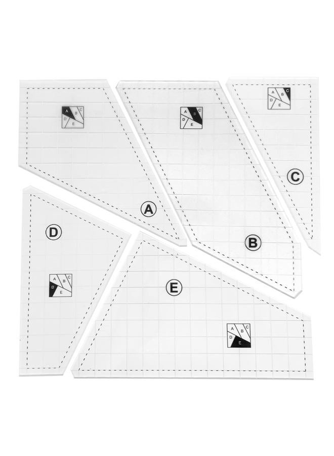 Hovesty Quilting Rulers and Templates, 5Pcs Creative Quilting Cutting Template Quilt Templates Acrylic for Cutting Patterns, Quilt Ruler Set Quilting Supplies for Sewing Machine Cutting Mats, Arts and Crafts - Image 1