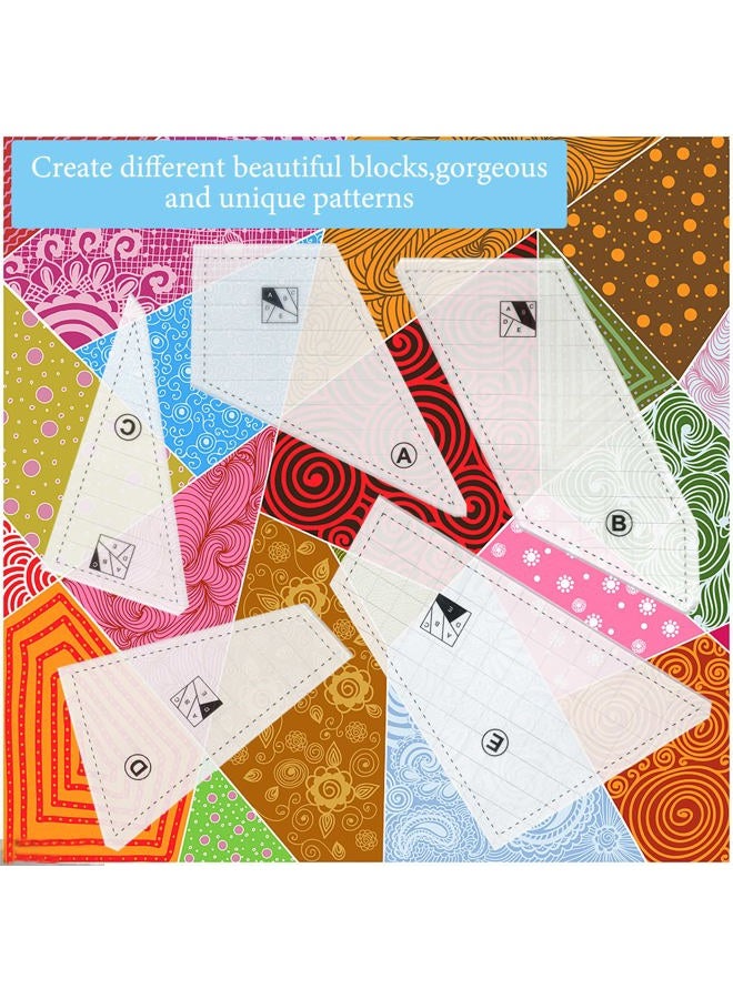 Hovesty Quilting Rulers and Templates, 5Pcs Creative Quilting Cutting Template Quilt Templates Acrylic for Cutting Patterns, Quilt Ruler Set Quilting Supplies for Sewing Machine Cutting Mats, Arts and Crafts - Image 4