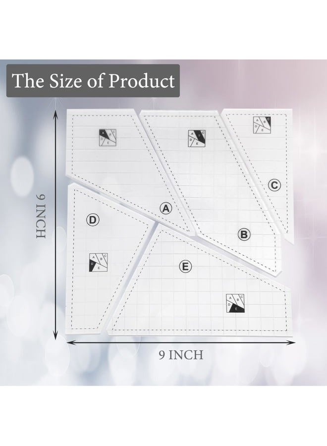 Hovesty Quilting Rulers and Templates, 5Pcs Creative Quilting Cutting Template Quilt Templates Acrylic for Cutting Patterns, Quilt Ruler Set Quilting Supplies for Sewing Machine Cutting Mats, Arts and Crafts - Image 2