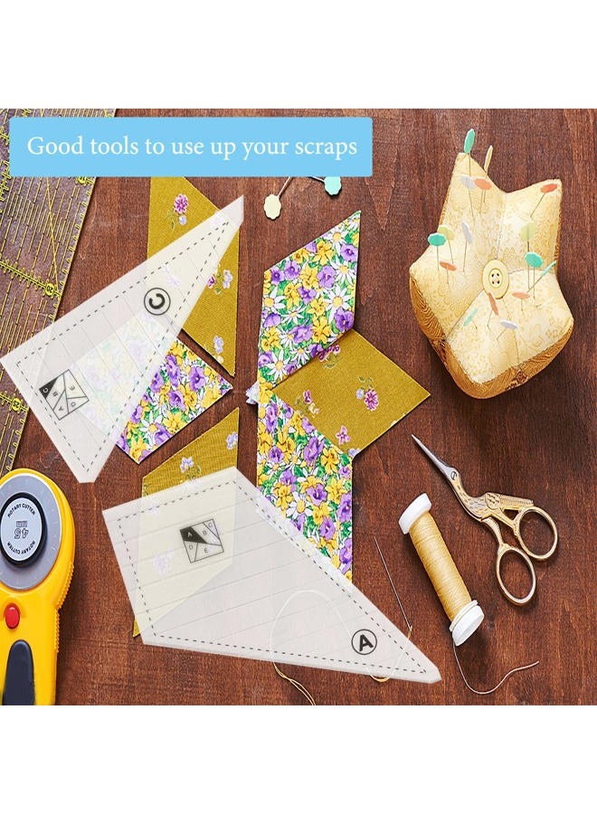 Hovesty Quilting Rulers and Templates, 5Pcs Creative Quilting Cutting Template Quilt Templates Acrylic for Cutting Patterns, Quilt Ruler Set Quilting Supplies for Sewing Machine Cutting Mats, Arts and Crafts - Image 3