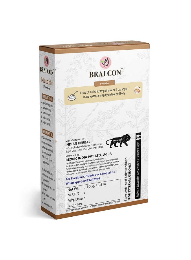BRALCON مجموعة مسحوق برالكوم ملتي ميتّي، برتقالي، عرقسوس - 300غ (100غ × 3 عبوة) للبشرة، قناع الوجه، الشعر - Image 5