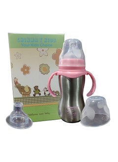 Chinmay Kids Stainless Steel Baby Feeding Bottle For New Born Babies And Infants ; Multifunctional ; 290 Ml ( Pink )  - Image 2