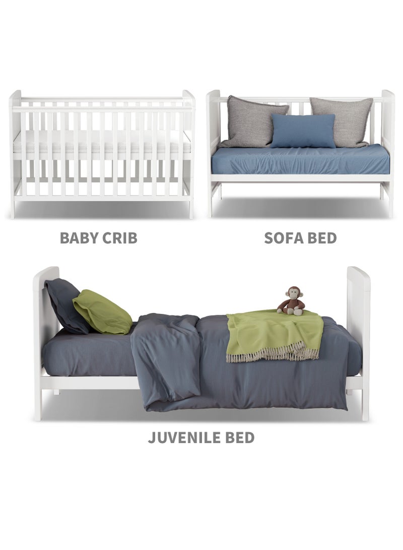 MEICI BABY سرير طفل خشبي مع الصلوي الفاخر سرير طفل، سرير طفل، سرير طفل قابل للتحويل، سرير طفل، 3 أوضاع قاعدة سرير قابلة للتعديل، يمكن أن تكون سرير طفل، تنطبق حتى سن الخامسة - Image 5