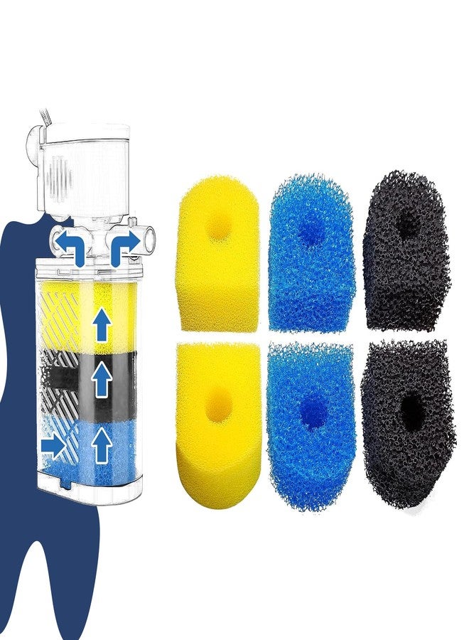 Qzbhct Aquarium Filter Replacement Sponge, Fish Tank Filter Replacement Parts, Including 2 x Coarse Sponge, 2 x Fine Sponge & 4 x Black Sponge - Image 4