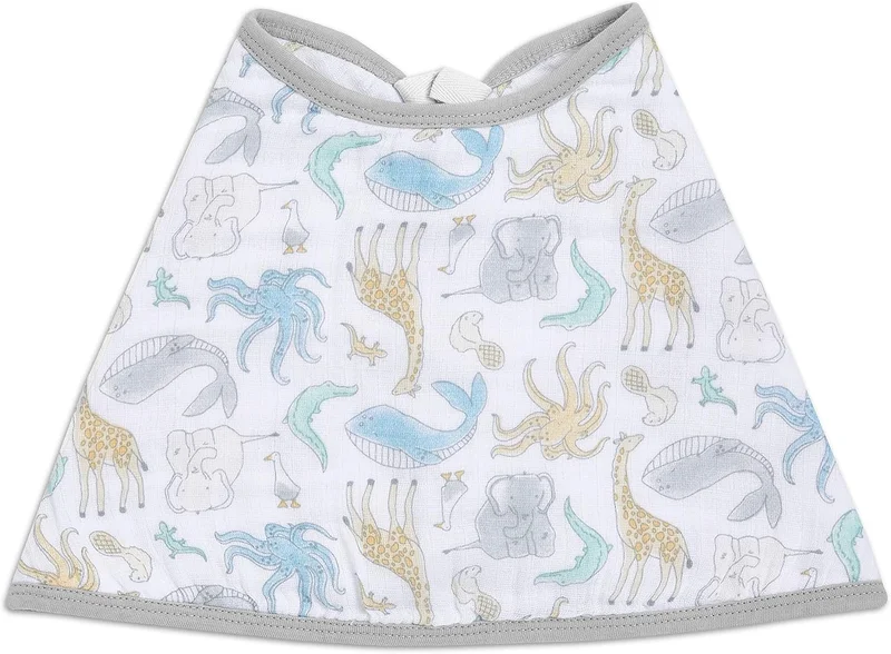 ايدن + أناي Aden + Anais Essentials Cotton Muslin Baby Burpy Bib - Natural History
