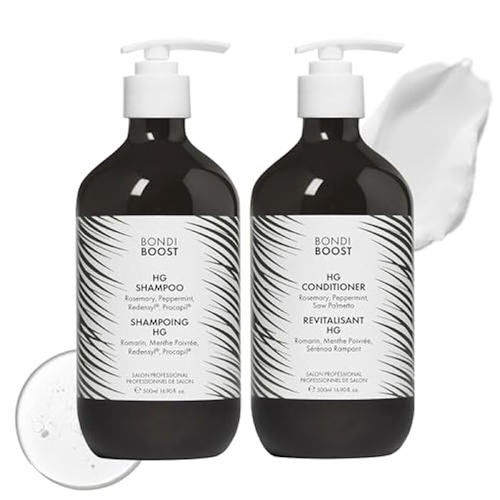 BondiBoost HG Anti-Thinning Shampoo Conditioner Set [16.90 fl oz each], Clinically Tested to Promote Fuller + Thicker-Looking Hair for Women & Men, Procapil, Redensyl & Rosemary Formula, Sulfate-Free - Image 1