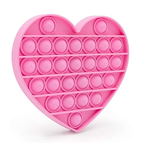 سوتي Pink Heart for Girls Pop Bubble Fidget Xmas Gift Sensory Toy With Ithababets Kids Birthday Party Party Classroom Rivever (Pink Heart) - Image 1