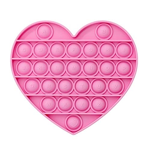 سوتي Pink Heart for Girls Pop Bubble Fidget Xmas Gift Sensory Toy With Ithababets Kids Birthday Party Party Classroom Rivever (Pink Heart) - Image 2