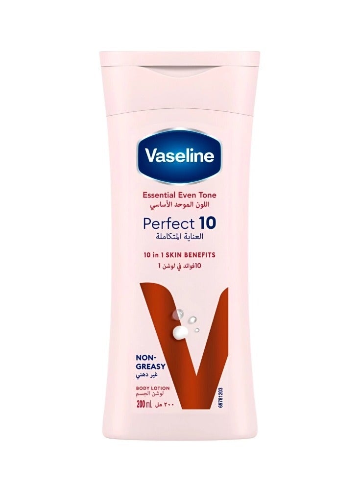 Vaseline Body Lotion 200 ml Essential Even Tone Perfect 10 New - Image 1