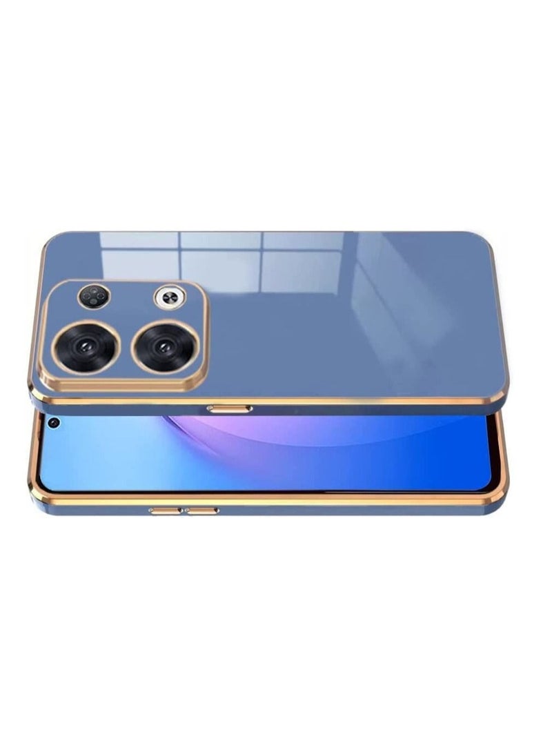 Generic - OPPO Reno 8 5G Blue Mobile Phone Case Cover, Luxury Plating Soft Back Cover, Raised Full Camera Protection - Image 1