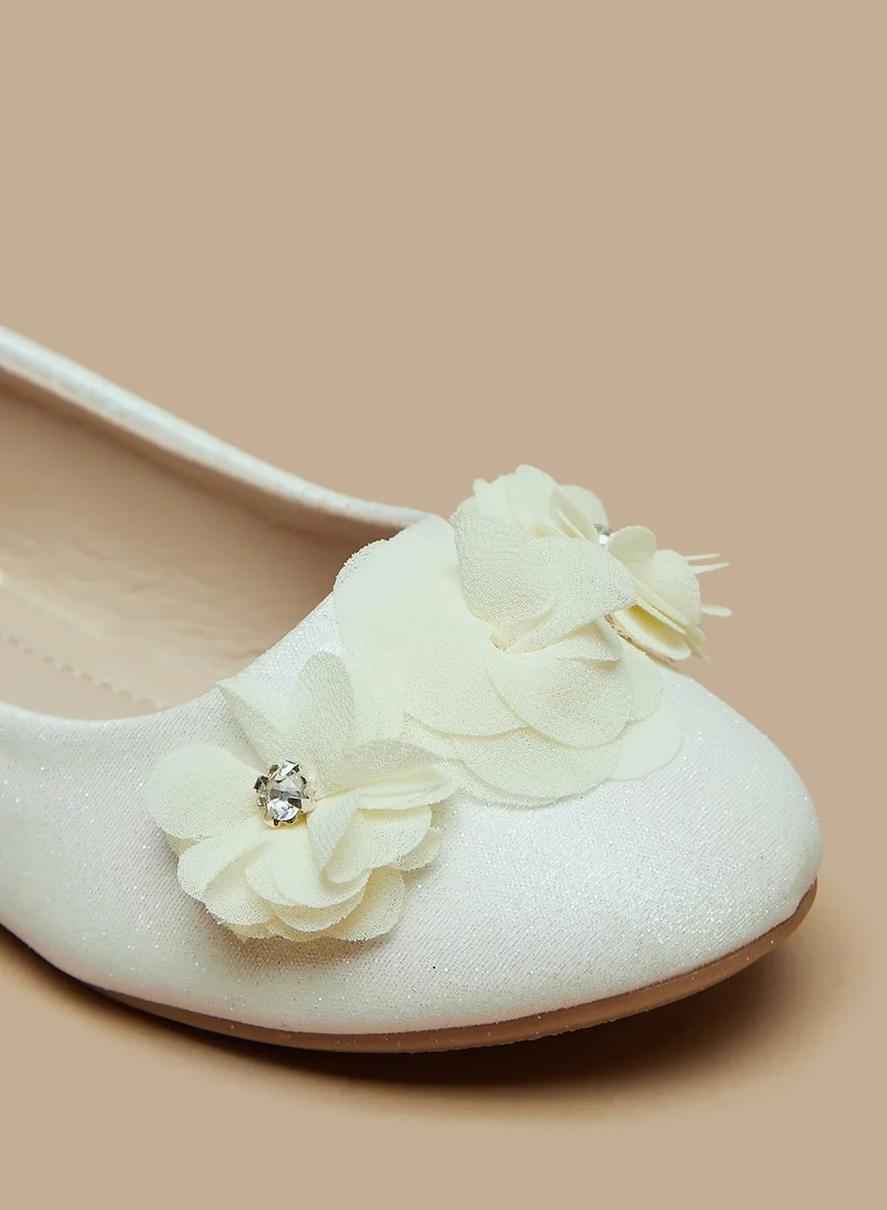 Flora Bella By Shoexpress Girls Floral Accented Slip On Ballerina Shoes Ramadan Collection