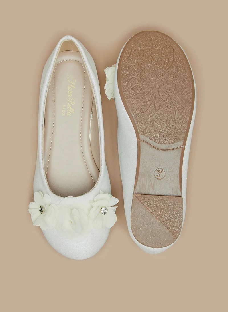 Flora Bella By Shoexpress Girls Floral Accented Slip On Ballerina Shoes Ramadan Collection