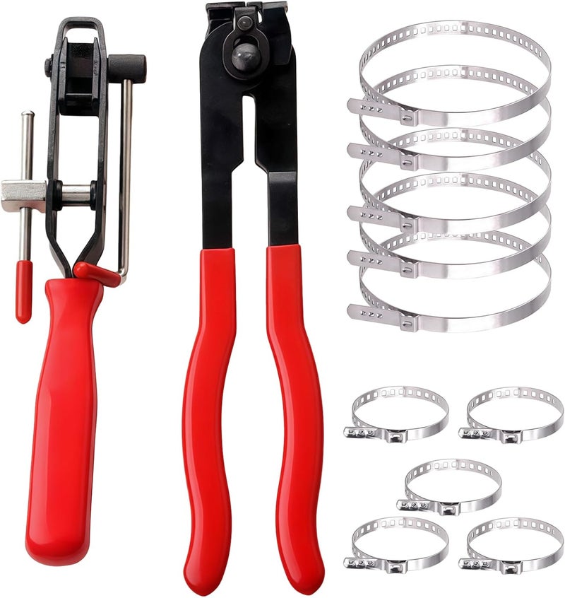Cv Bearing Sleeve Installer Set with Cutting and Clamp Pliers, Includes 10 Metal Clamps for Various Models - Image 1