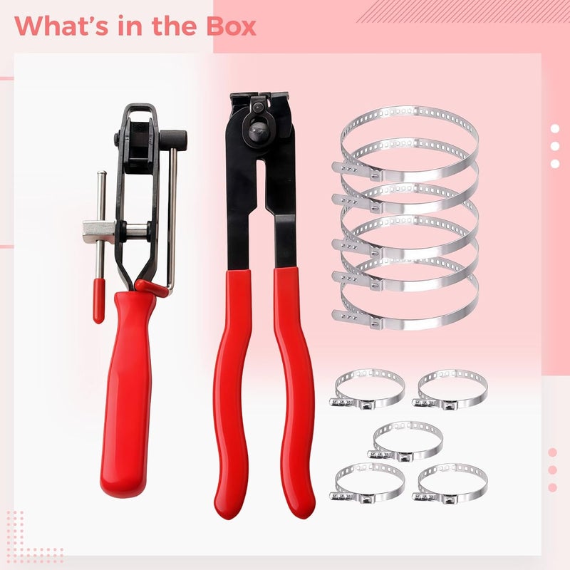 Cv Bearing Sleeve Installer Set with Cutting and Clamp Pliers, Includes 10 Metal Clamps for Various Models - Image 3