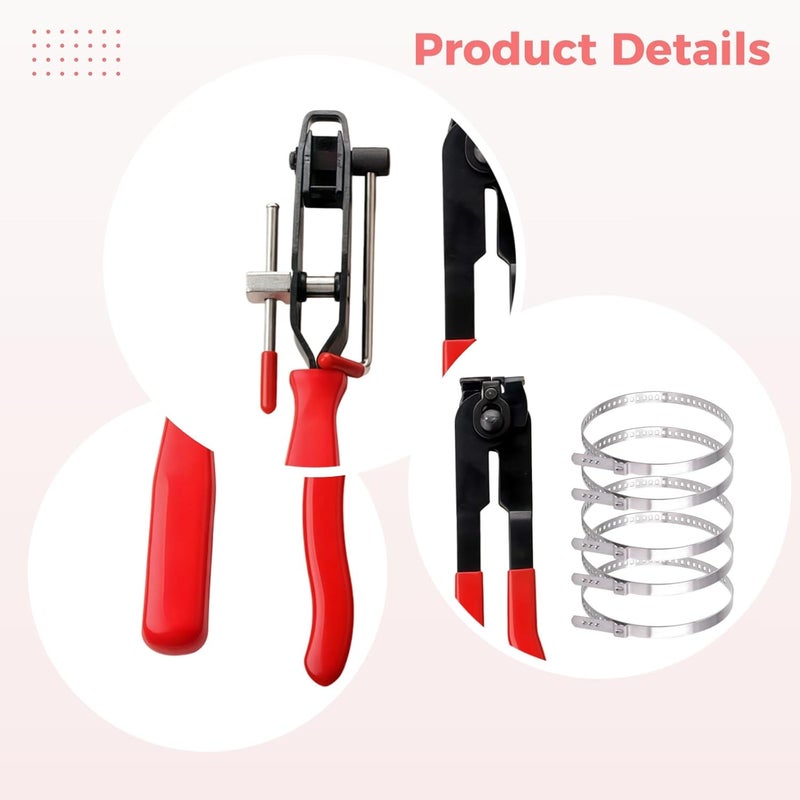 Cv Bearing Sleeve Installer Set with Cutting and Clamp Pliers, Includes 10 Metal Clamps for Various Models - Image 4