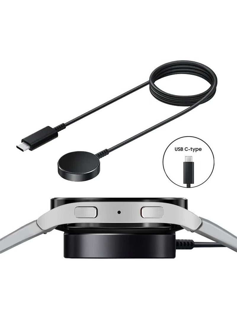 ATECH Fast Wireless Charger for Samsung Galaxy Watch 8/7/6/5/4/Active Charger Fast Charging Cable Data Cradle Dock Magnetic Wireless Charger for Samsung Watch 7/6/5/4/Active Series Black - Image 3