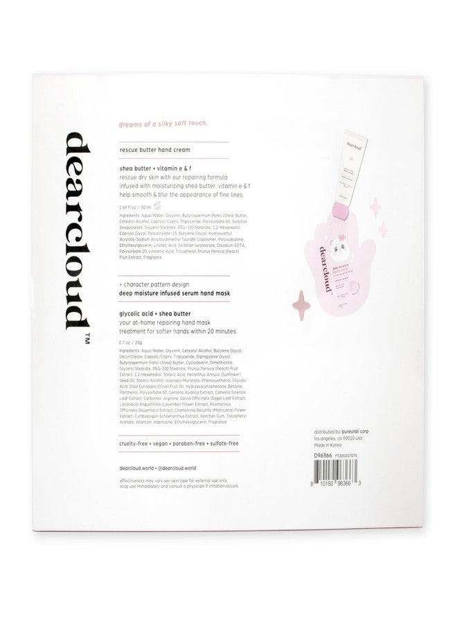 dearcloud Silky Touch Hand Rescue Set - Hand Mask for Dry Cracked Hands + Moisturizing Hand Cream - Self Care Gift Set (Peach Honeysuckle) - Image 2