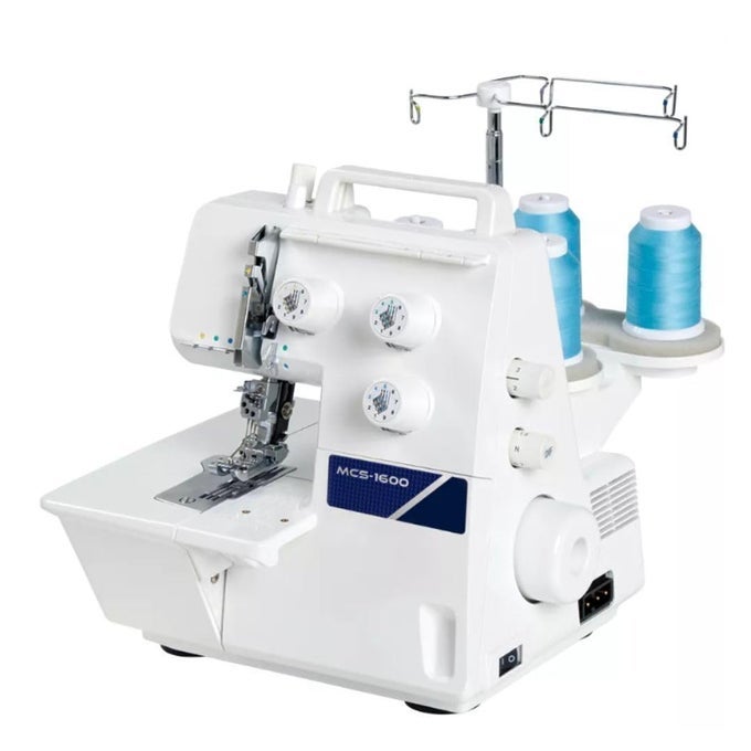 MCS1600 COVER STITCH AND CHAIN STITCH SEWING MACHINE WITH SUPER EASY LOOPER THREADING 1350 STITCHES PER MINUTE AND DIFFERENTIAL FEED ADJUSTMENT WHITE