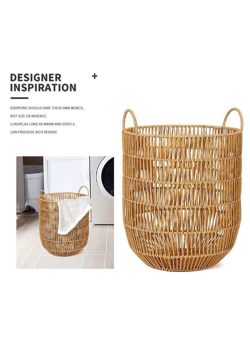 Dirty Clothes Basket Laundry Basket Clothes Storage Basket Household Clothes Basket Clothes Imitation Rattan Basket Dirty Clothes Basket Storage Artifact - Image 5
