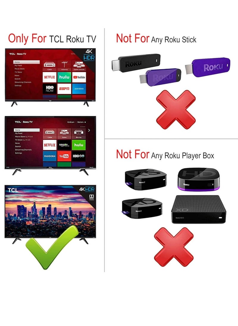 RC280 OEM Universal Replacement Remote Control Compatible with All TCL Roku TVs 【Only Works with Roku TVs, Not for Roku Stick and Roku Box】 (Netflix/Sling/Vudu/Hulu) with battery