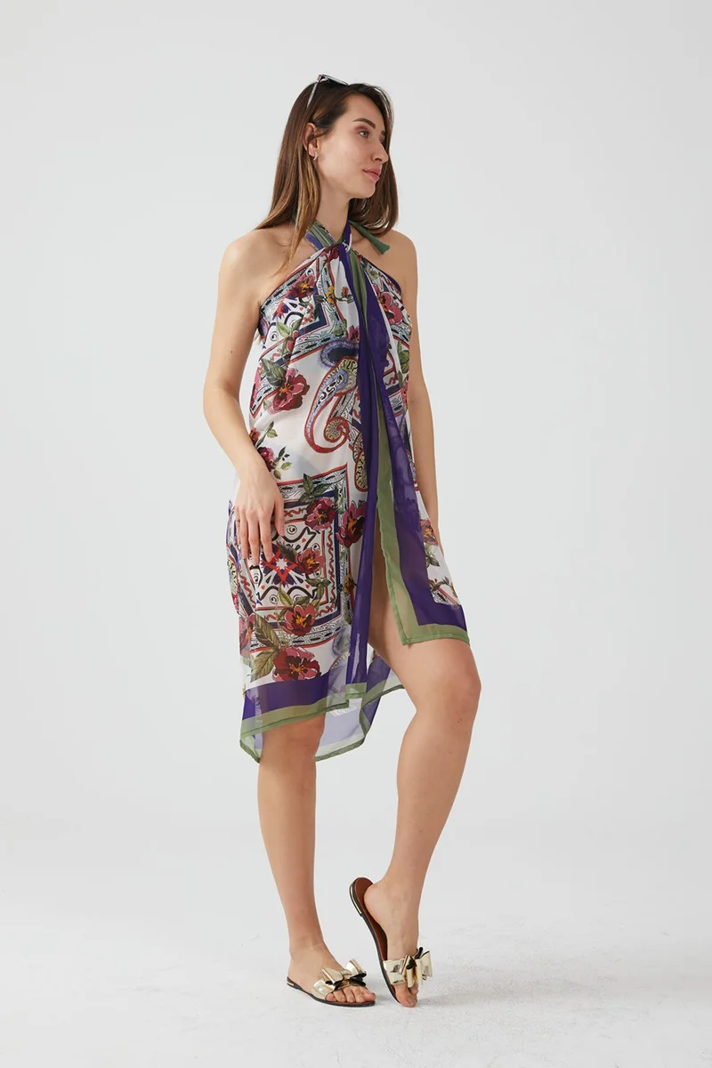 Ays Home Fashion Tile Pattern Pareo Beach Dress