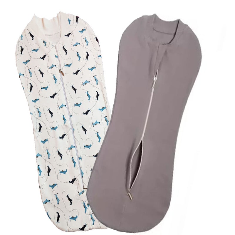 MammaChamp PODSwaddleSleeping BagSack for NewbornBaby 06 Months GreyWhite - Image 1