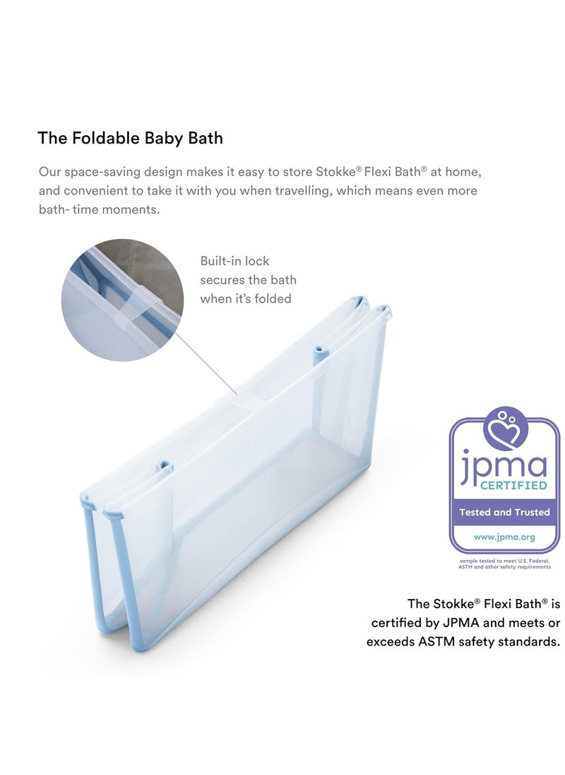 STOKKE - Stokke Flexi Bath Bundle, Ocean Blue - Foldable Baby Bathtub + Newborn Support - Durable & Easy to Store - Convenient to Use at Home or Traveling - Best for Newborns & Babies Up to 48 Months - Image 1