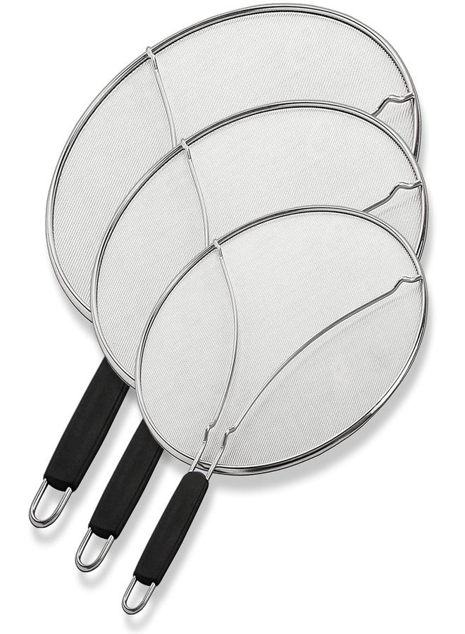 BergKoch Splatter Screen for Frying Pan - 9.5/11.5/13 Inch Stainless Steel Grease Splatter Guard (Set of 3) - Cover Oil Splash when Sizzling Bacon, Cooking Fried Chicken or Popcorn - Image 1