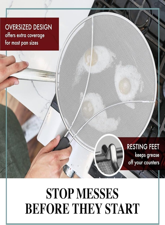 BergKoch Splatter Screen for Frying Pan - 9.5/11.5/13 Inch Stainless Steel Grease Splatter Guard (Set of 3) - Cover Oil Splash when Sizzling Bacon, Cooking Fried Chicken or Popcorn - Image 3