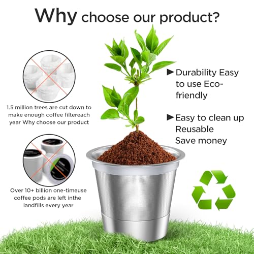 NOALTO Reusable k Cups for keurig 2.0 1.0,Universal stainless steel Refillable k Cups Filter Use for Keurig all most of coffee Makers brewers(4pack)… - Image 5