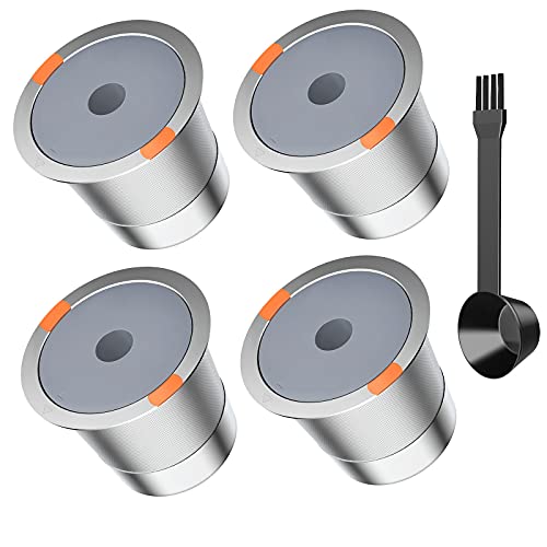 NOALTO Reusable k Cups for keurig 2.0 1.0,Universal stainless steel Refillable k Cups Filter Use for Keurig all most of coffee Makers brewers(4pack)… - Image 1