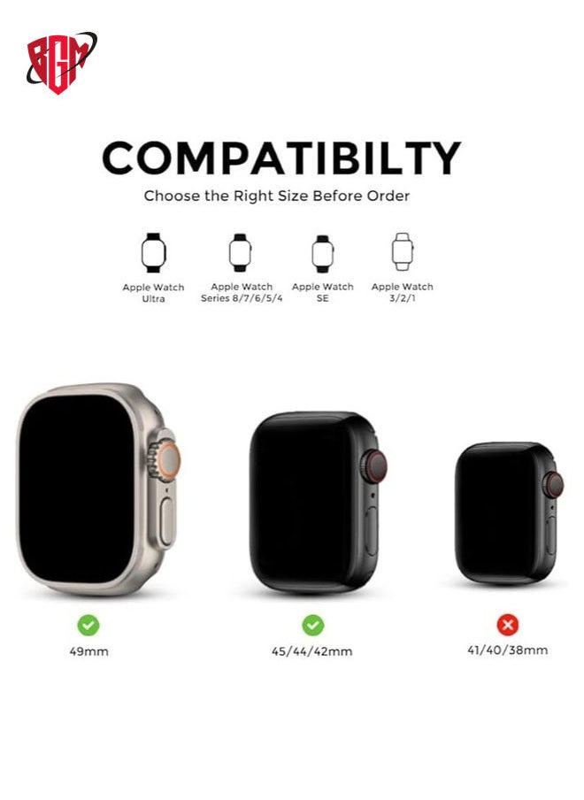 Stainless Steel Strap For iWatch 49mm 46mm 45mm 44mm 42mm, Replacement Metal Band Compatible For Apple Watch Series Ultra 3 | Ultra 2 | Ultra | 10 9 8 7 SE 6 5 4 3 2 1 - Silver