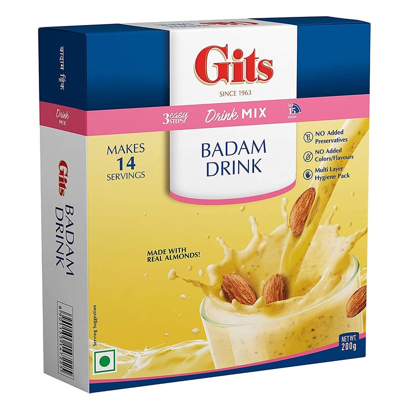 Gits Badam drink mix 200g 7oz. - Image 1