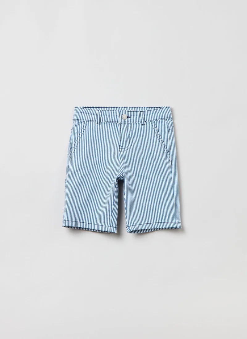 Ovs Denim shorts with striped pattern