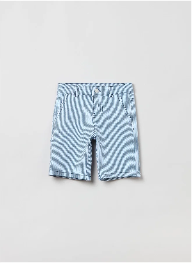 Ovs Denim shorts with striped pattern