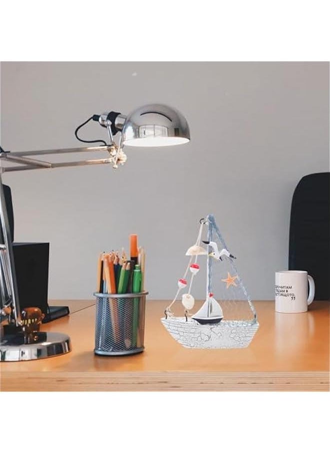 Generic - 4 Pack Resin Mini Sailboat Model Decoration, Wooden Miniature Sailing Boat Home Decor Set, Beach Nautical Design for Ocean Theme Decoration Country Decor - Image 1